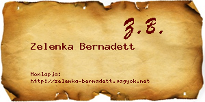 Zelenka Bernadett névjegykártya